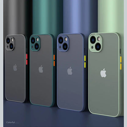 Shockproof Armor Bumper Case – Silicone Hard Cover for iPhone X–15 Series