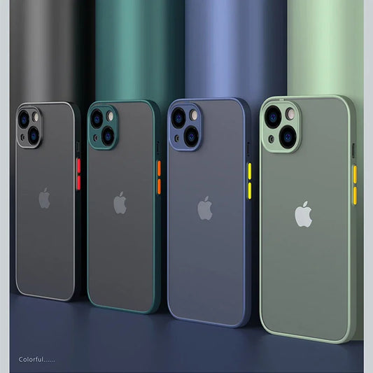 Shockproof Armor Bumper Case – Silicone Hard Cover for iPhone X–15 Series
