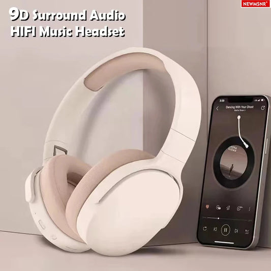 NEW 9D Wireless Bluetooth Over-Ear Headphones – Surround Sound with Mic & TF/AUX Support