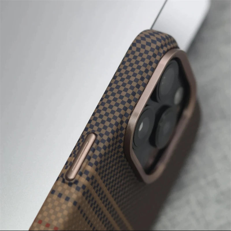 Luxury Carbon Fiber MagSafe iPhone Case – Shockproof, Matte, Wireless Charging