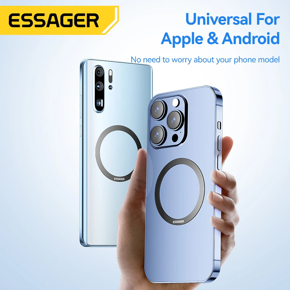 2PCS Magnetic Metal Rings for MagSafe – iPhone & Android Wireless Charger Plate