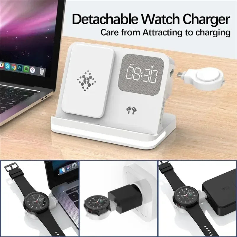 6-in-1 Fast Wireless Charger for iPhone, Watch & AirPods – Charging Stand