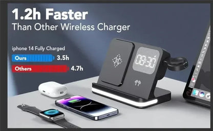6-in-1 Fast Wireless Charger for iPhone, Watch & AirPods – Charging Stand