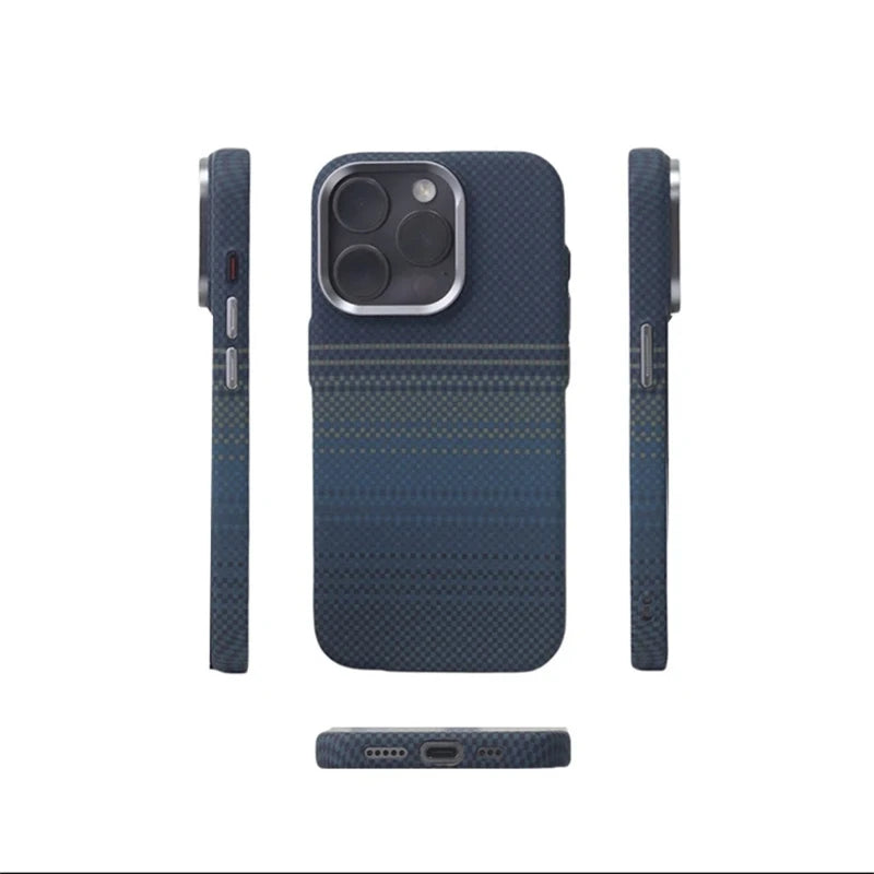 Luxury Carbon Fiber MagSafe iPhone Case – Shockproof, Matte, Wireless Charging
