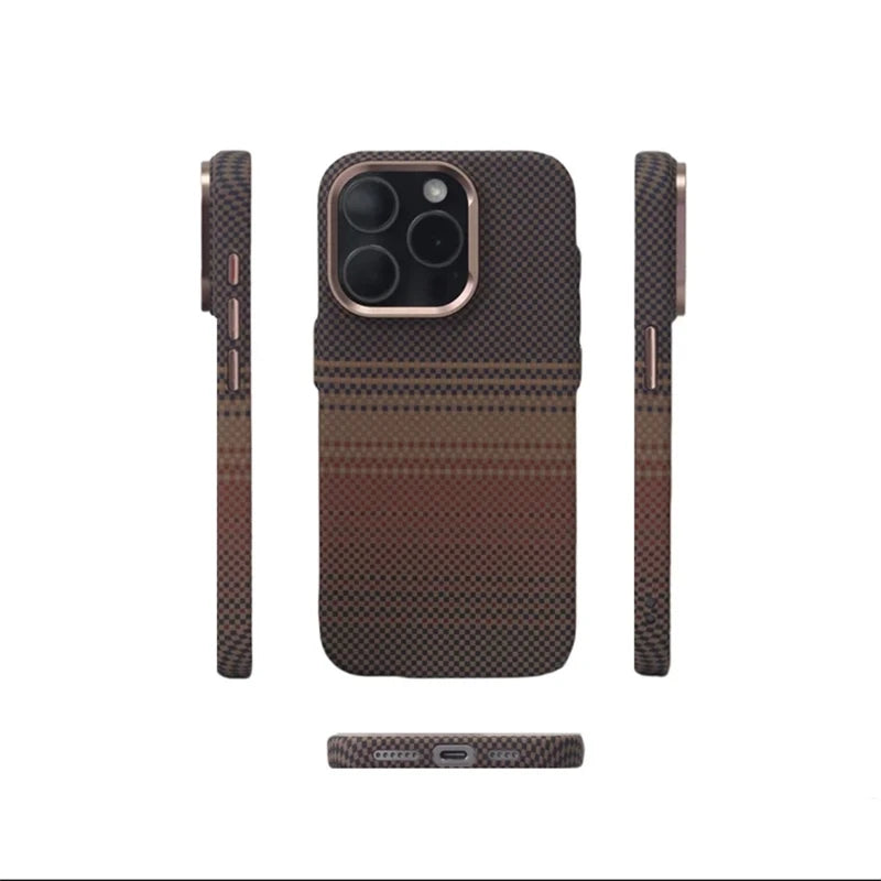 Luxury Carbon Fiber MagSafe iPhone Case – Shockproof, Matte, Wireless Charging