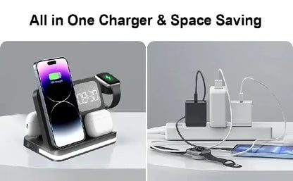 6-in-1 Fast Wireless Charger for iPhone, Watch & AirPods – Charging Stand