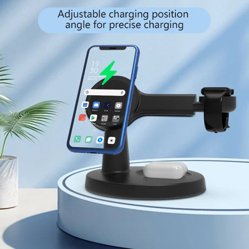"3-in-1 Magnetic Wireless Charger for Magsafe iPhone, Apple Watch & AirPods – Fast Charging Station