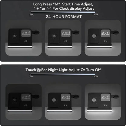 6-in-1 Fast Wireless Charger for iPhone, Watch & AirPods – Charging Stand