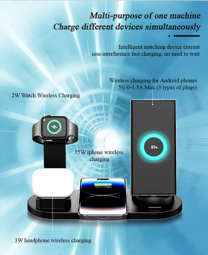 30W 7-in-1 Wireless Charging Stand for iPhone, Apple Watch, AirPods Pro