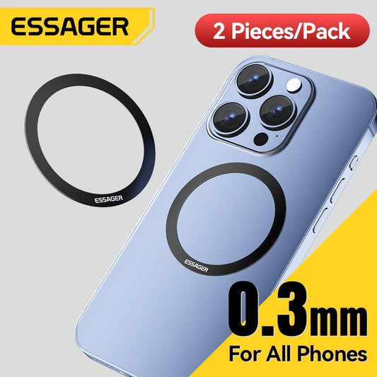 2PCS Magnetic Metal Rings for MagSafe – iPhone & Android Wireless Charger Plate