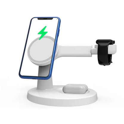 "3-in-1 Magnetic Wireless Charger for Magsafe iPhone, Apple Watch & AirPods – Fast Charging Station