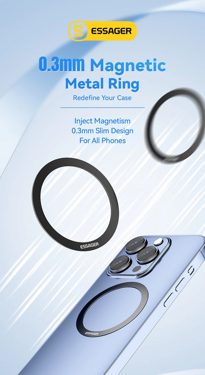 2PCS Magnetic Metal Rings for MagSafe – iPhone & Android Wireless Charger Plate
