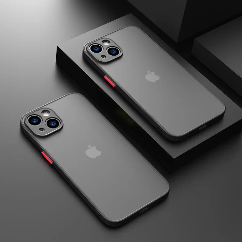 Shockproof Armor Bumper Case – Silicone Hard Cover for iPhone X–15 Series