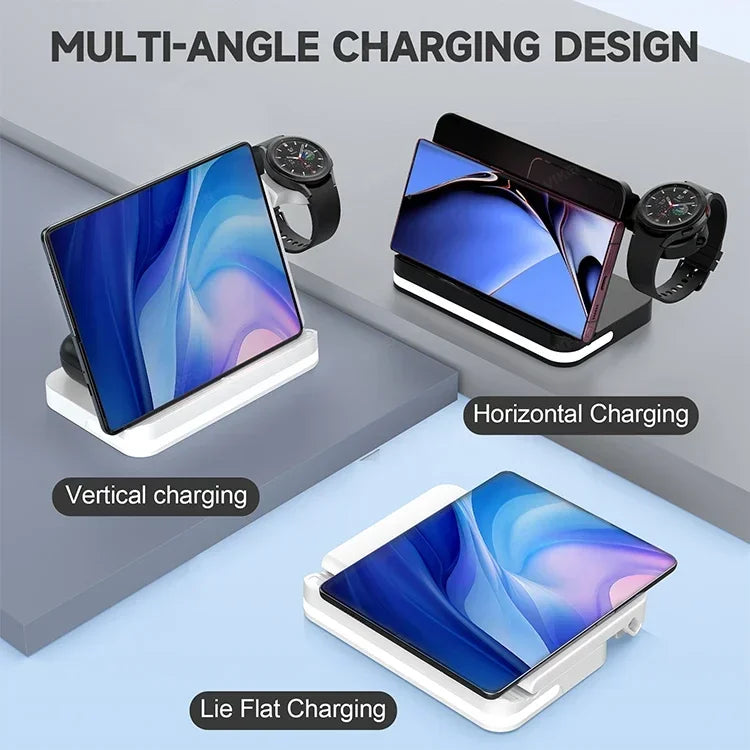 6-in-1 Fast Wireless Charger for iPhone, Watch & AirPods – Charging Stand