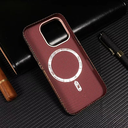 Luxury Carbon Fiber MagSafe iPhone Case – Shockproof, Matte, Wireless Charging