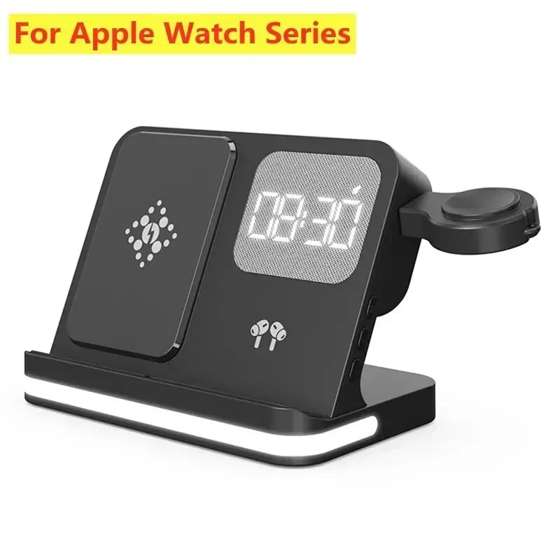 6-in-1 Fast Wireless Charger for iPhone, Watch & AirPods – Charging Stand