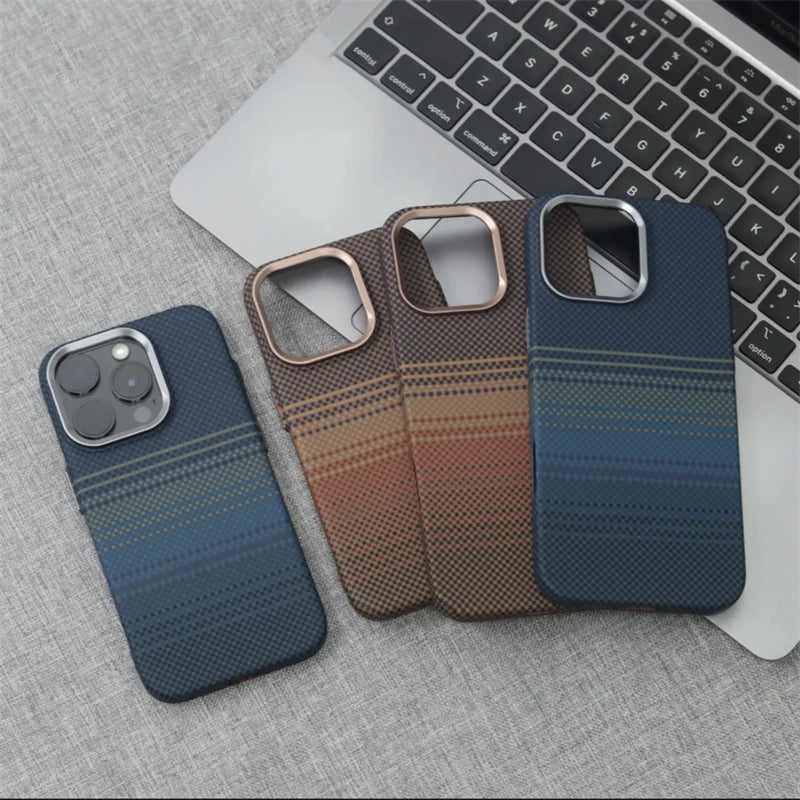 Luxury Carbon Fiber MagSafe iPhone Case – Shockproof, Matte, Wireless Charging
