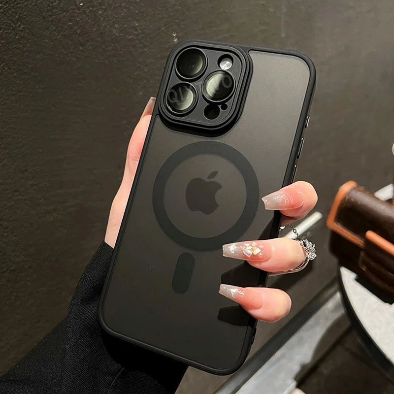 MagSafe Matte Armor Case – Wireless Charging for iPhone 11-16 Pro/Max