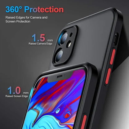 Shockproof Armor Bumper Case – Silicone Hard Cover for iPhone X–15 Series
