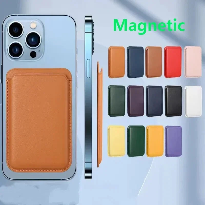 Luxury Magnetic Leather Wallet Case with Card Holder – Compatible with iPhone 11–15 & S23