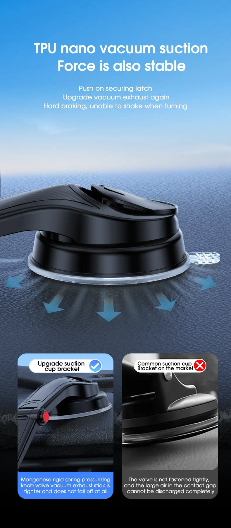 Universal Gravity Car Phone Holder for iPhone, Samsung, Xiaomi