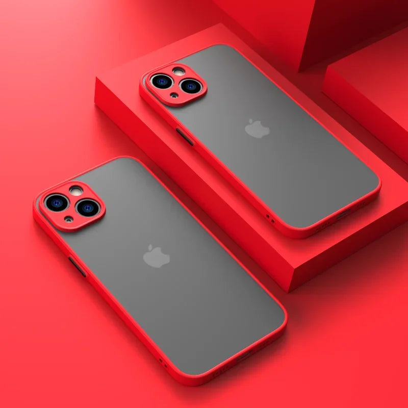 Shockproof Armor Bumper Case – Silicone Hard Cover for iPhone X–15 Series