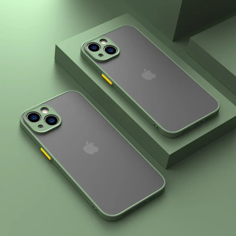 Shockproof Armor Bumper Case – Silicone Hard Cover for iPhone X–15 Series