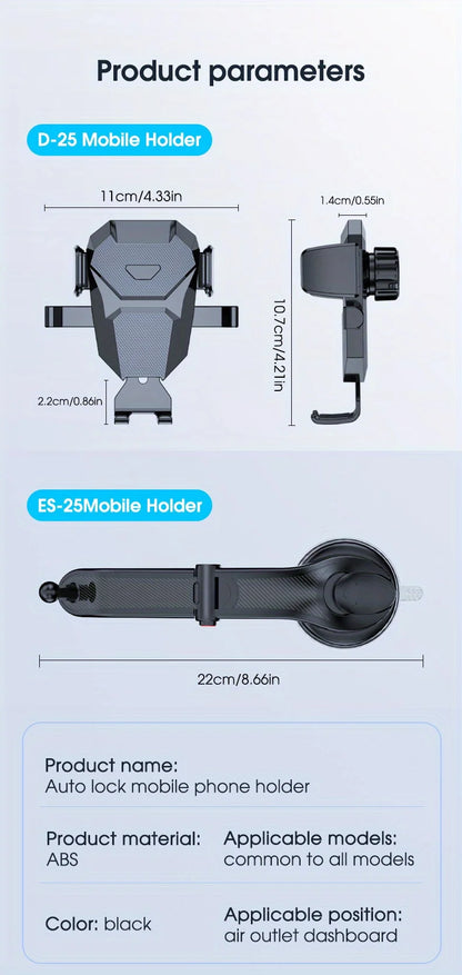 Universal Gravity Car Phone Holder for iPhone, Samsung, Xiaomi