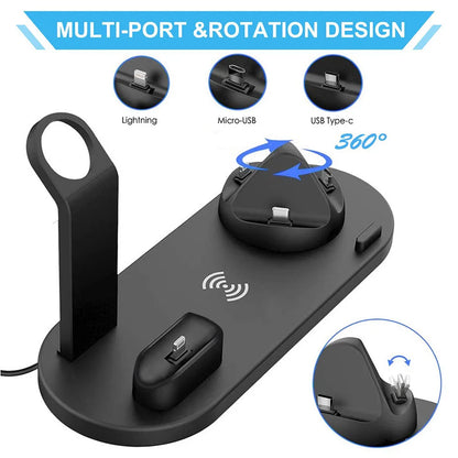 30W 7-in-1 Wireless Charging Stand for iPhone, Apple Watch, AirPods Pro