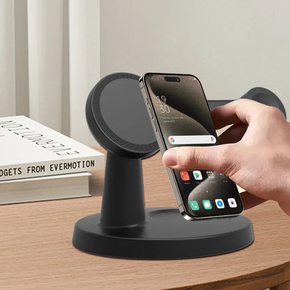 "3-in-1 Magnetic Wireless Charger for Magsafe iPhone, Apple Watch & AirPods – Fast Charging Station