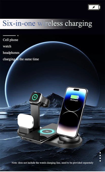 30W 7-in-1 Wireless Charging Stand for iPhone, Apple Watch, AirPods Pro