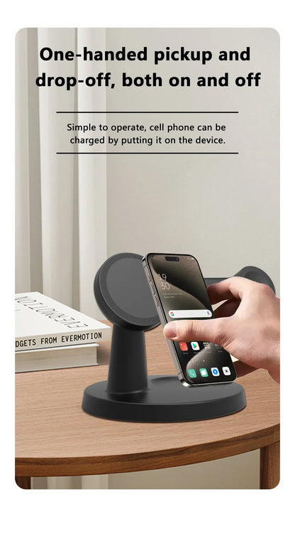 "3-in-1 Magnetic Wireless Charger for Magsafe iPhone, Apple Watch & AirPods – Fast Charging Station