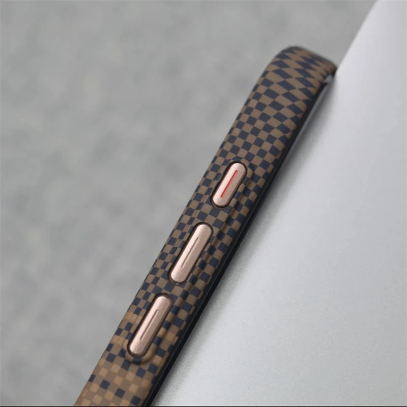 Luxury Carbon Fiber MagSafe iPhone Case – Shockproof, Matte, Wireless Charging